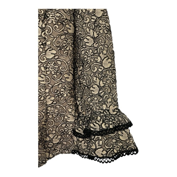 VTG Chetta B, Sherrie Bloom, Peter Novello black gold embroidered lace top S 4. - Picture 3 of 13